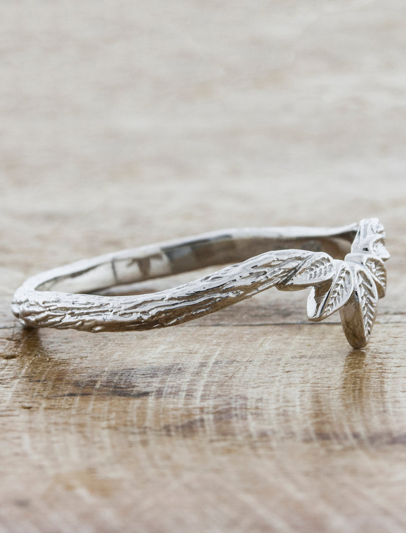 Nature Inspired Bark Textured Wedding Ring