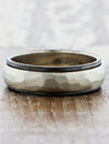 caption:Shown in 7mm width in 14k white gold with black rhodium edges